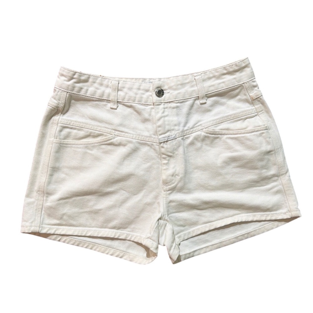 Closed Hot Pusher Women Sz 29 High Waisted Denim Shorts Off White Made in Italy